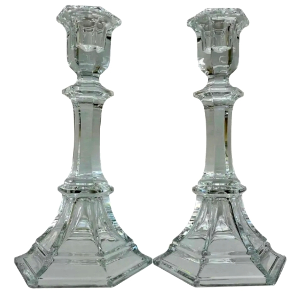 Pair of Vintage " Newport" Crystal Candlestick Holders